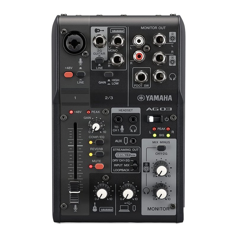 Yamaha 【YAMAHA】AG03MK2 網路直播混音器 黑色 — 三峽木吉他 / 民謠吉他