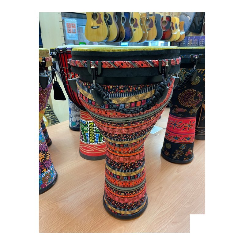 非洲鼓 12吋 ABS製主體 仿獸皮 可調整音色 贈20mm厚袋 鍍金紅色 — 三峽鼓 / 打擊