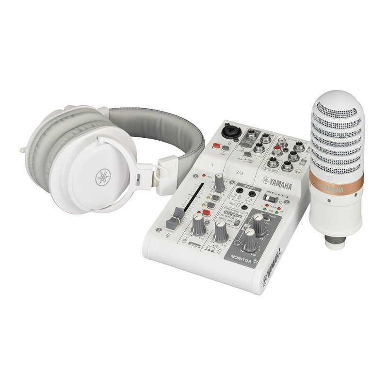 Yamaha 【YAMAHA】AG03MK2 LSPK 網路直播混音器套裝組 白色 — 三峽麥克風