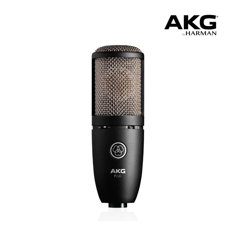AKG AKG P220 大震膜電容式麥克風 入門麥克風 1"吋 心型 搭配攜行箱 原廠公司貨 — 三峽銅管 / 管樂