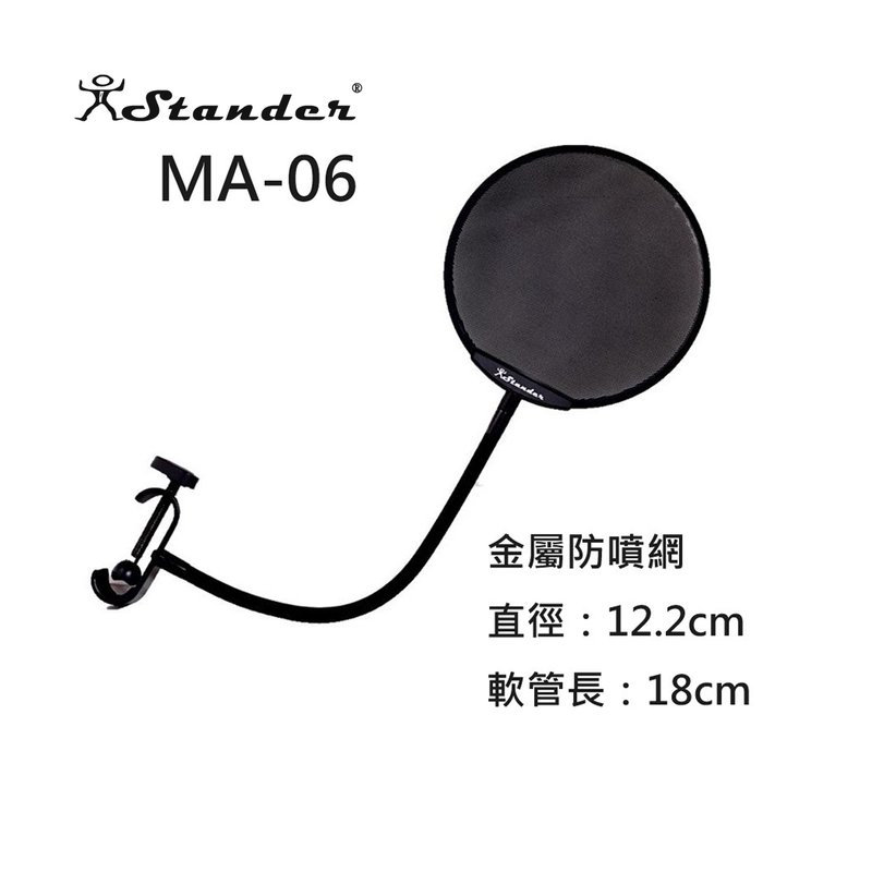 Stander MA-06 麥克風雙層口水罩 防噴罩 錄音配件 — 三峽麥克風