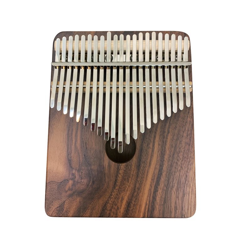 【新品】21音 胡桃木箱式實木卡林巴琴 銀色鋼片 kalimba 拇指琴 非洲樂器 — 三峽鼓 / 打擊