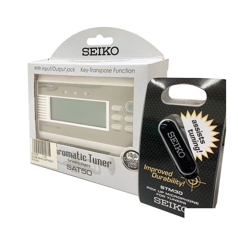 【SEIKO】 專業調音器 SAT50 具按鍵移調功能 半音階調音器 (附STM-30) — 三峽銅管 / 管樂