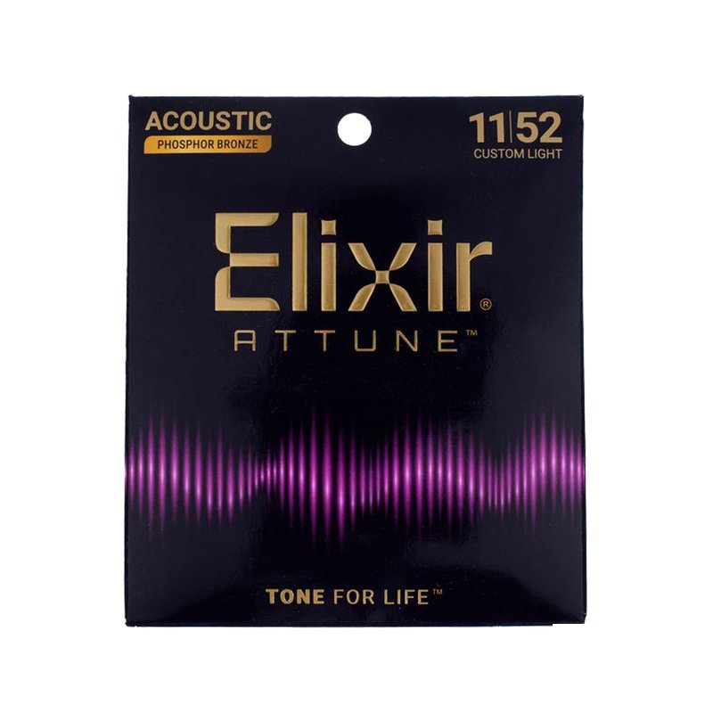Elixir 民謠吉他弦 Elixir ATTUNE 磷青銅 11-52｜EXXF-21027｜CUSTOM LIGHT 超輕手感款 — 三峽木吉他 / 民謠吉他