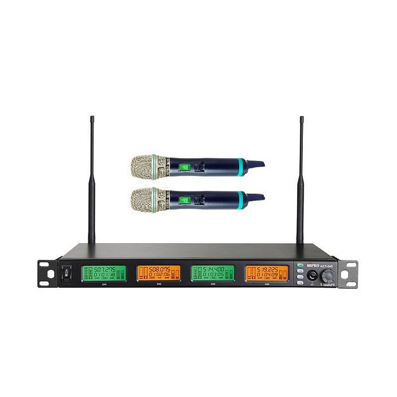 MIPRO 【MIPRO】ACT-545/ACT-500H 1U 2CH 純自動選訊無線麥克風 (四頻道窄頻接收機+手持麥克風兩支) — 三峽麥克風