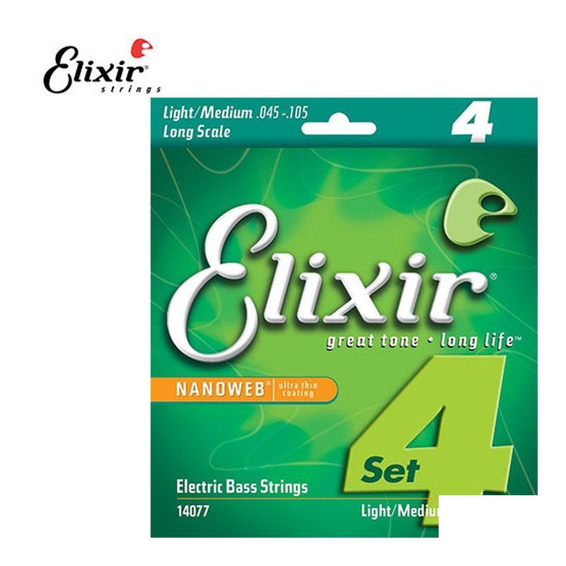 Elixir 電貝士弦 ELIXIR NANOWEB (14077) — 三峽吉他 / 電吉他弦