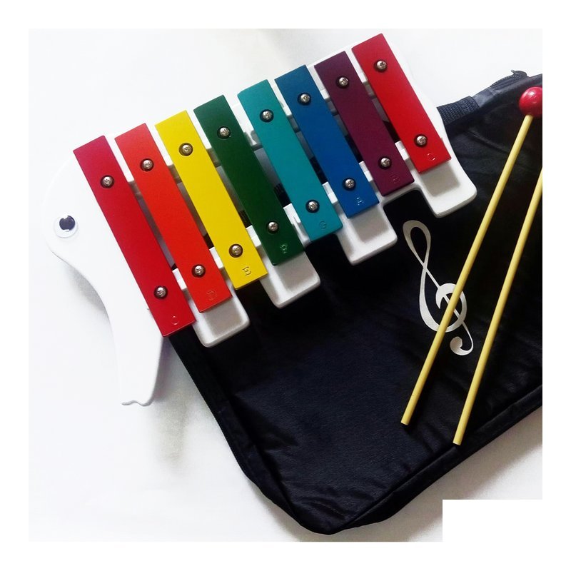 【台灣製造】大象造型 8音鐵琴 動物造型 兒童樂器 贈收納袋 附琴槌 — 三峽鼓 / 打擊