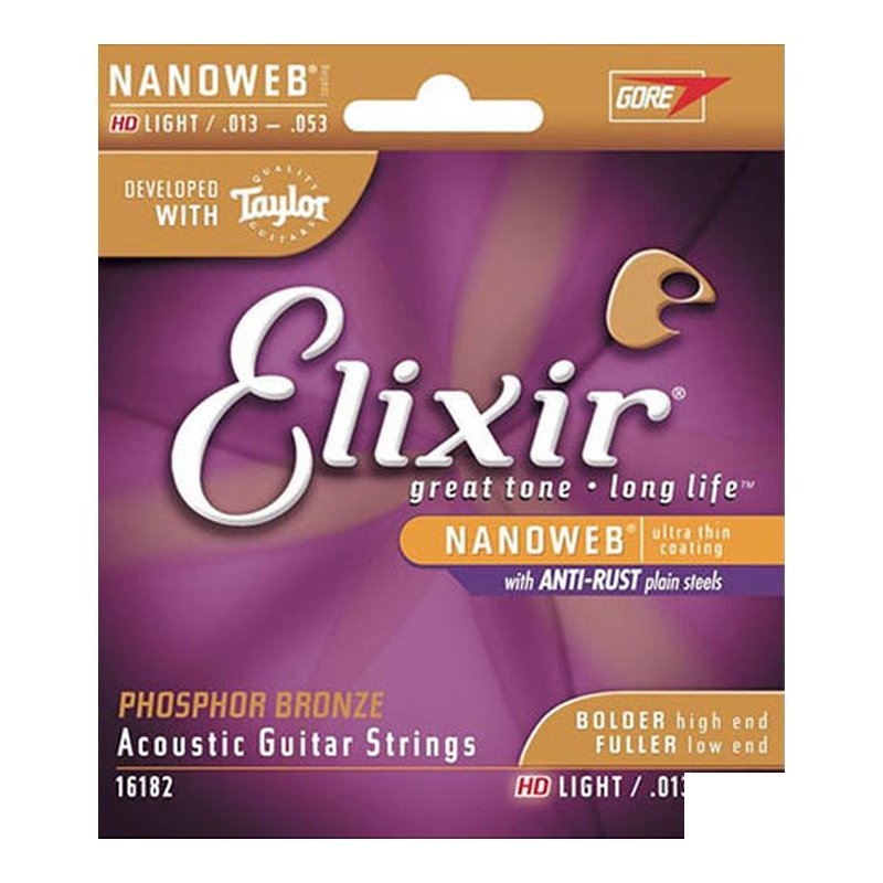 Elixir 木吉他弦 ELIXIR NANOWEB 磷青銅 (16182HD) — 三峽木吉他 / 民謠吉他