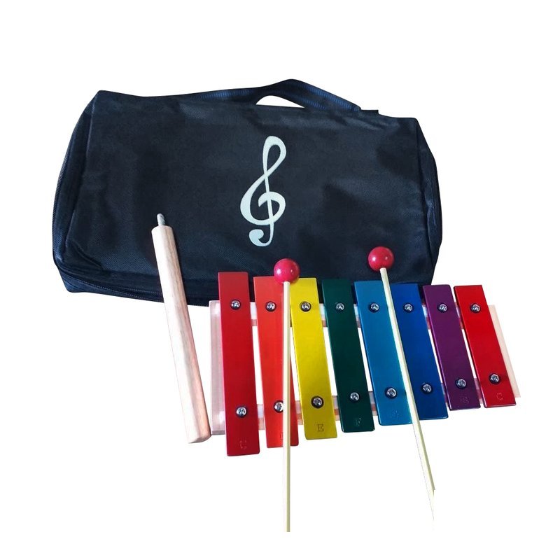 【台灣製造】8音行進鐵琴 兒童樂器 贈收納袋 附琴槌 — 三峽鼓 / 打擊