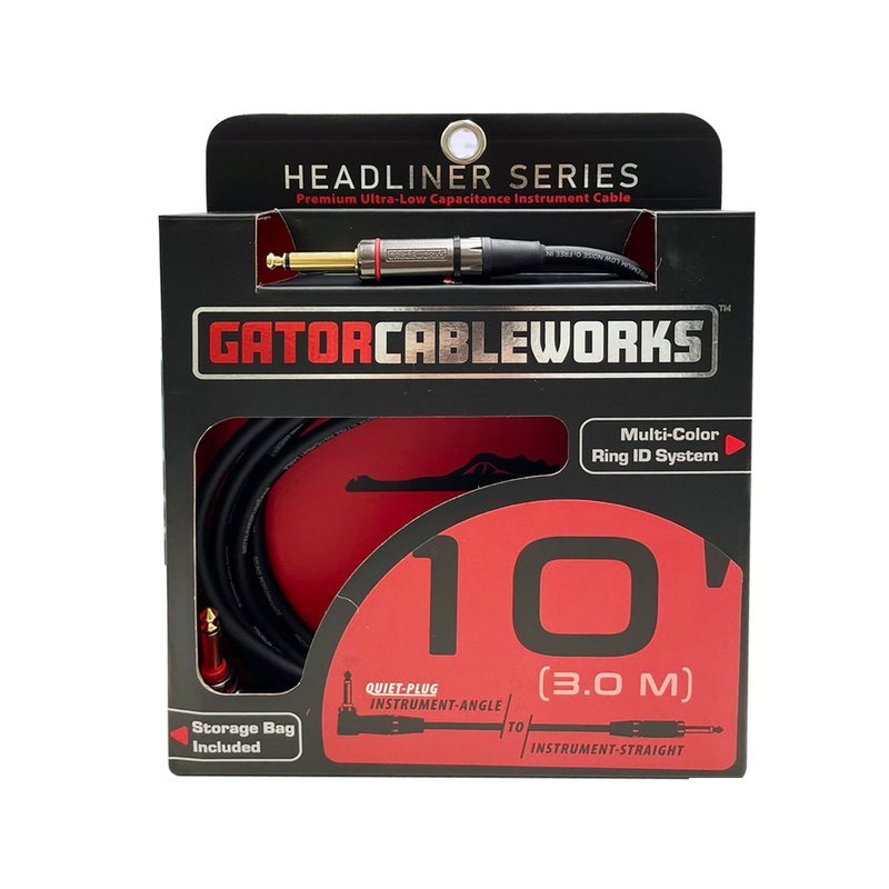Gator 【GATOR】GCWH-INS-10RAQT 10英尺 直L頭 靜音指示導線 鍍金插頭 — 三峽導線