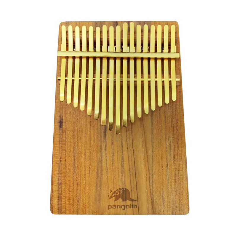 Pangolin 緬甸柚木板式卡林巴琴(實木拼接)拇指琴 搭配金色鋼片 — 三峽鼓 / 打擊