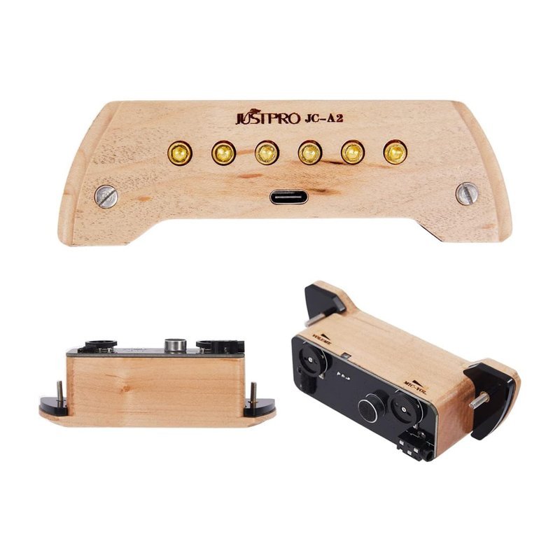 JUSTPRO JUSTPRO JC-A2 原木色主動式拾音器 音孔式 雙系統拾音器 — 三峽木吉他 / 民謠吉他