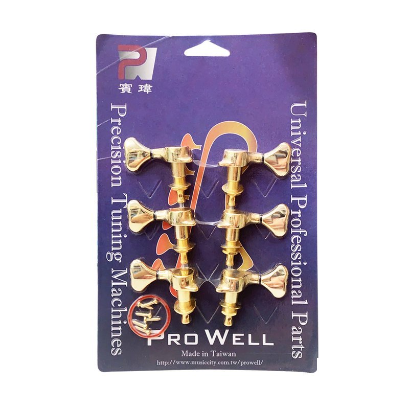 PING PING WELL 賓瑋 吉他弦鈕 台灣品牌 PT103G(金) — 三峽弦樂器
