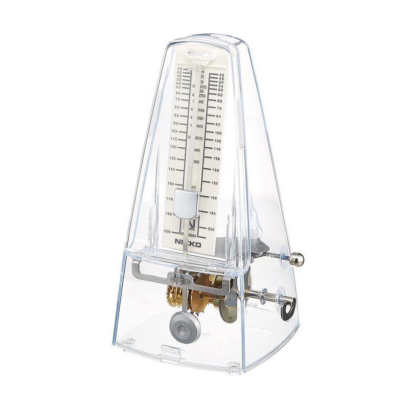 【Nikko】日本製 機械鐘擺式節拍器 發條式 鐘擺 鋼琴定時器 透明色 — 三峽鍵盤 / 鋼琴