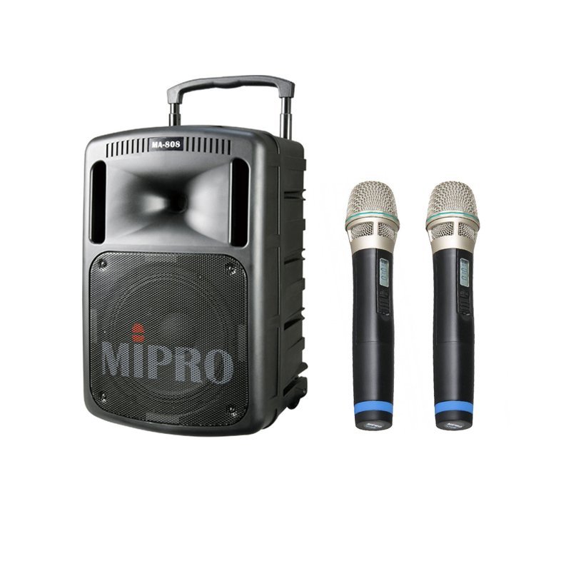 MIPRO 【MIPRO】MA-808/ACT-32HRx2 旗艦型手提式無線擴音機+2支手握麥克風 — 三峽麥克風