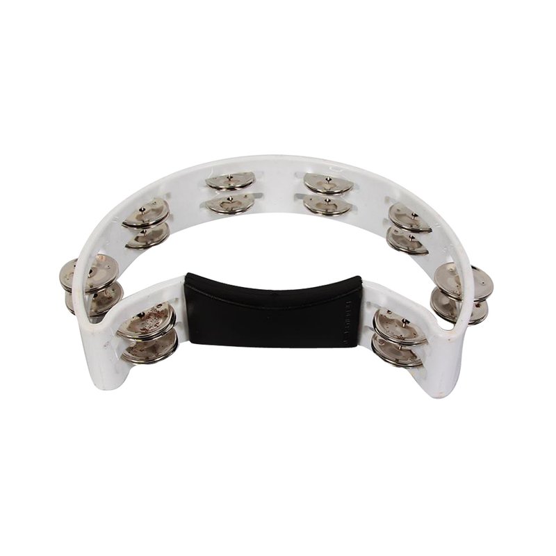 台製 半月型鈴鼓 白色月亮鈴鼓 KTV手搖鈴 安全鈴片不刮手 兒童早教 — 三峽鼓 / 打擊