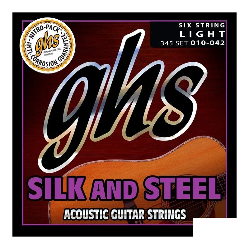 GHS 木吉他弦 GHS SILK and STEEL 345 SET 010-042 絲&鋼弦 軟弦 — 三峽木吉他 / 民謠吉他