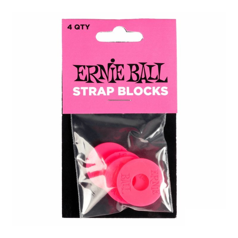 ERNIE ERNIE BALL STRAP BLOCKS 背帶扣 背帶固定環 一組4片/P05623 PINK 粉紅色 — 三峽背帶