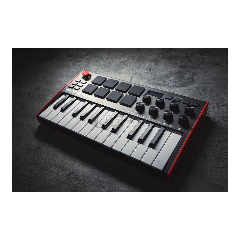 Akai 第三代 Akai MPK Mini MK3 MIDI鍵盤 主控鍵盤 紅色經典款/限量赤井全黑 — 三峽鍵盤 / 鋼琴
