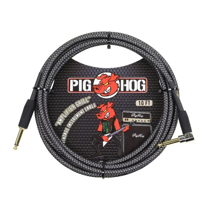 PIG HOG 編織導線 直L頭 OFC無氧銅 黑灰色 Amplifier Grill ｜ PCH10AGR(10呎) PIG HOG 編織導線 直L頭 OFC無氧銅 黑灰色 Amplifier Grill ｜ PCH10AGR(10呎) / PCH20AGR(20呎) — 三峽音響 / 音箱