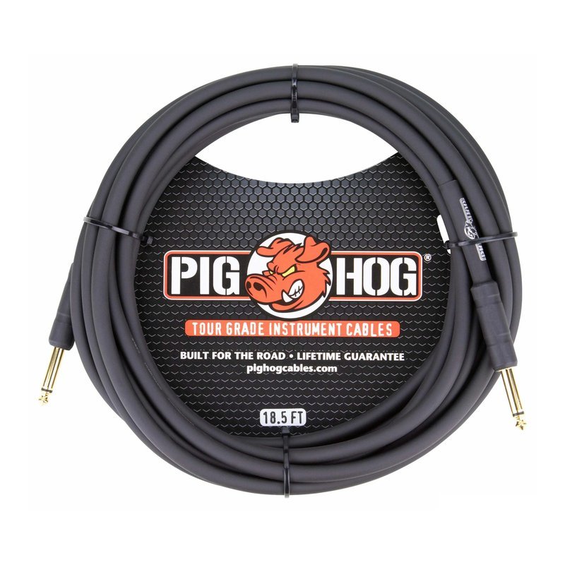 PIG HOG 樂器導線 18.5呎(5.6m) 黑色 線徑8mm｜PH186 雙直頭 PIG HOG 樂器導線 18.5呎(5.6m) 黑色 線徑8mm｜PH186 雙直頭 / PH186R 直L頭 — 三峽導線