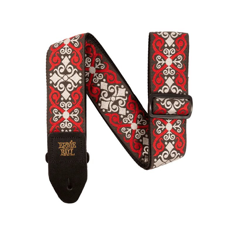 ERNIE ERNIE BALL JACQUARD系列 P04695 RED TRELLIS 紅色格子 背帶 加拿大製 — 三峽背帶