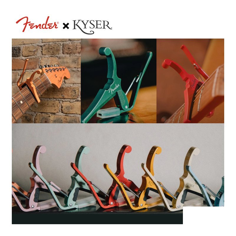 Fender Fender × KYSER聯名 電吉他 移調夾 CAPO 夾 美國製 Electric Guitar Capo 多款顏色 — 三峽木吉他 / 民謠吉他