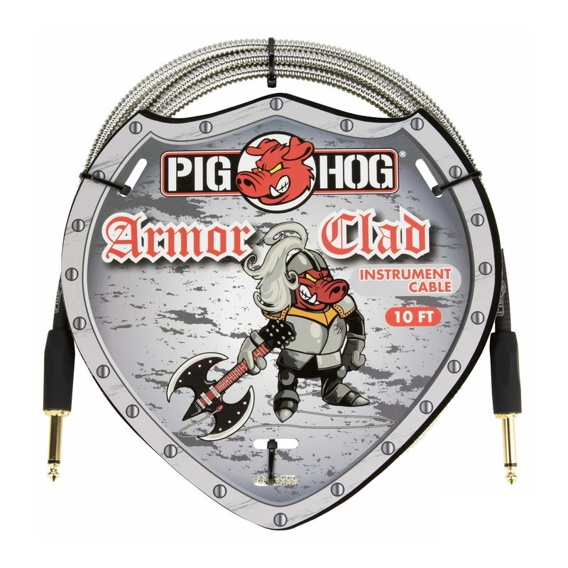 PIG HOG 樂器導線 10呎(3.05m) 金屬外皮｜PHAC-10 雙直頭 PIG HOG 樂器導線 10呎(3.05m) 金屬外皮｜PHAC-10 雙直頭 / PHAC-10R 直L頭 — 三峽導線