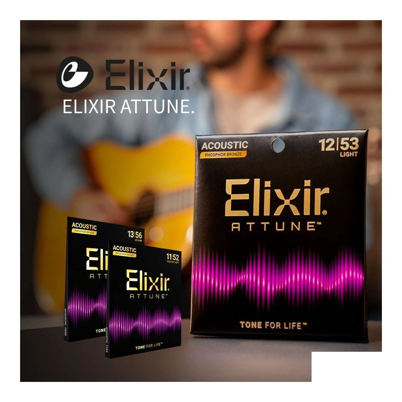 Elixir Elixir Attune PHOSPHOR BRONZE 羽量級覆膜 磷青銅 — 三峽吉他 / 電吉他弦
