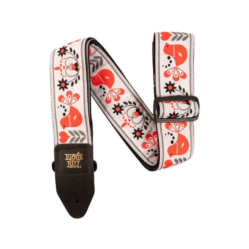 ERNIE ERNIE BALL JACQUARD系列 P04689 RED BIRD WINTER 冬季紅鳥 背帶 加拿大製 — 三峽背帶