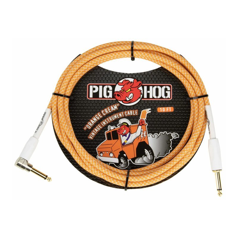 PIG HOG 編織導線 直L頭 OFC無氧銅 亮橘色 Orange Crème｜ PCH102OCR(10呎) PIG HOG 編織導線 直L頭 OFC無氧銅 亮橘色 Orange Crème｜ PCH102OCR(10呎) / PCH202OCR(20呎) — 三峽導線