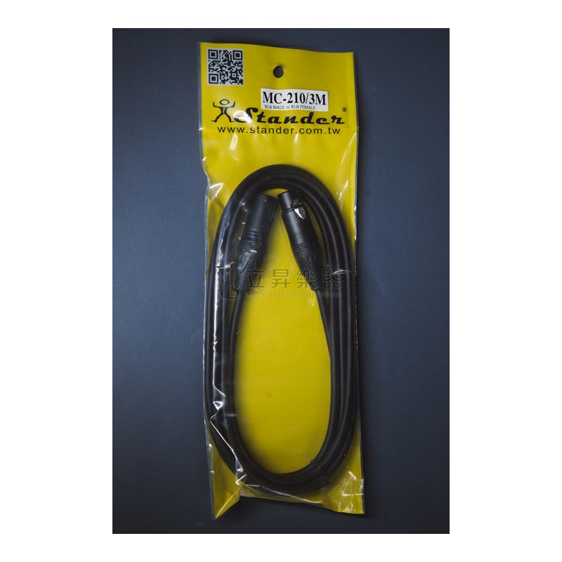 Stander MC-210/3M 麥克風線 XLR(母)-XLR(公) 3公尺 — 三峽麥克風