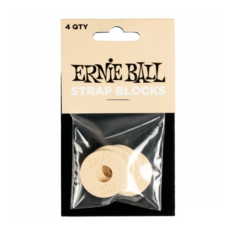 ERNIE ERNIE BALL STRAP BLOCKS 背帶扣 背帶固定環 一組4片/P05624 CREAM 奶油色 — 三峽背帶
