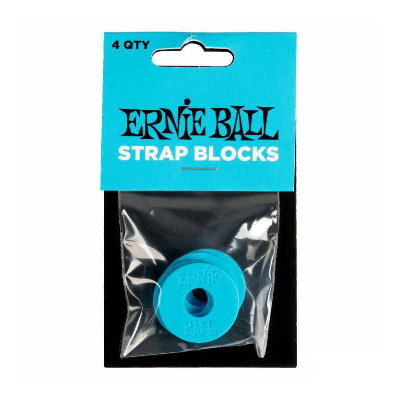 ERNIE ERNIE BALL STRAP BLOCKS 背帶扣 背帶固定環 一組4片/P05619 BLUE 藍色 — 三峽背帶