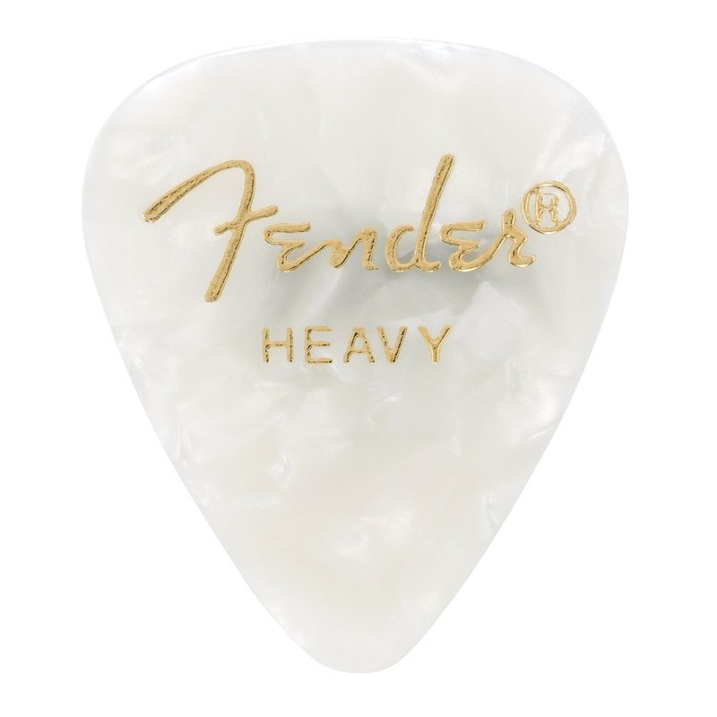 Fender FENDER 351 SHAPE Pick 彈片 白色賽璐璐 厚度Heavy 美國製(1982351505) — 三峽Pick