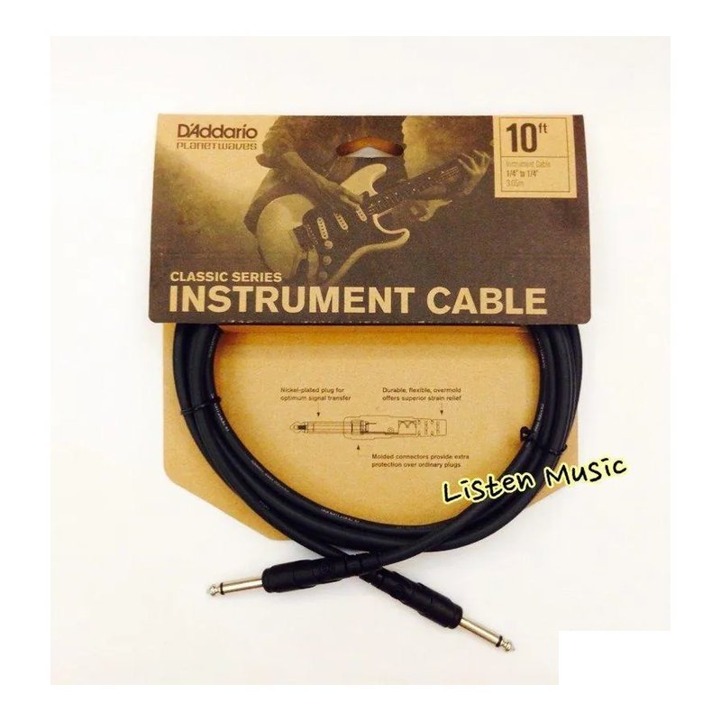 Planet Waves D'Addario Planet Waves Classic 系列 PW-CGT 雙直頭導線【10呎15呎20呎可選】 — 三峽導線