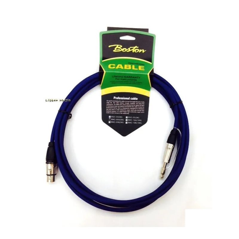 麥克風線-Boston BMC-05A PVC (5公尺XLR母+6.3公) — 三峽麥克風