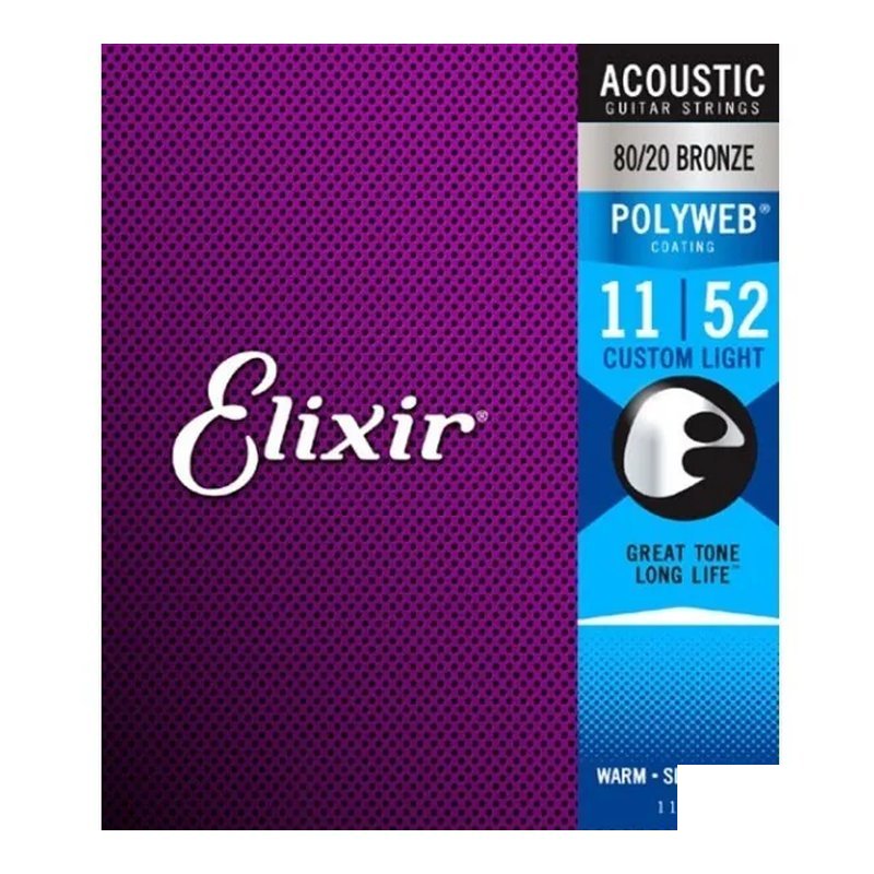Elixir Elixir 11025 (11-52) 黃銅厚膜 POLYWEB 木吉他弦 民謠吉他弦 — 三峽木吉他 / 民謠吉他
