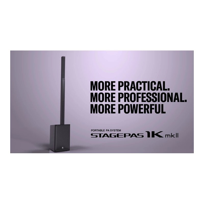 Yamaha [第二代] YAMAHA STAGEPAS 1K mkii 音柱型可攜式PA系統 內置五軌混音器 可藍牙連接 — 三峽音響 / 音箱