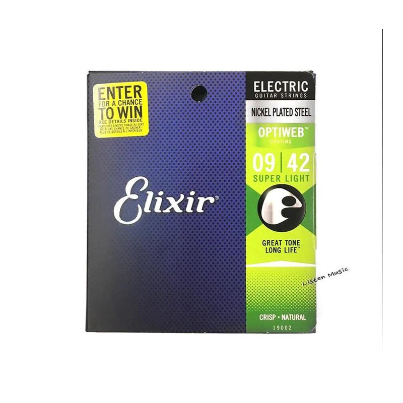 Elixir Elixir OPTIWEB 19002 鍍鎳鋼 (09-42) 超級薄膜 電吉他弦 公司貨 — 三峽木吉他 / 民謠吉他