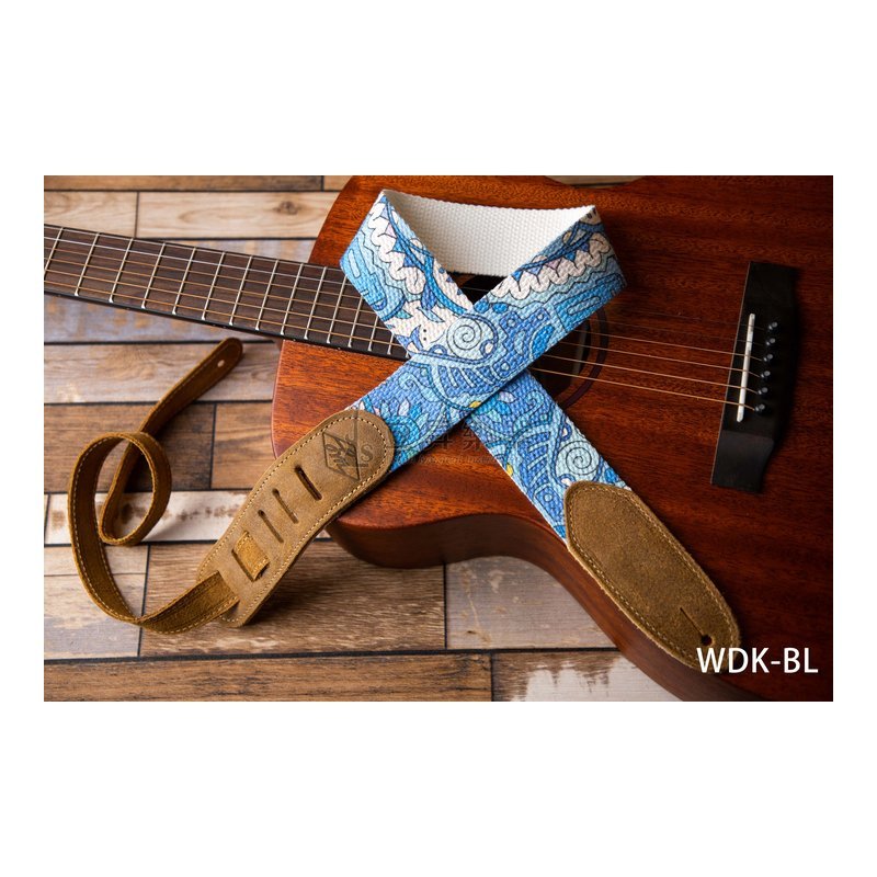 LM LM Products Woodstock 系列 WDK-BL 彩繪圖騰背帶 吉他背帶 文青風 織麻背帶 美國製 — 三峽背帶