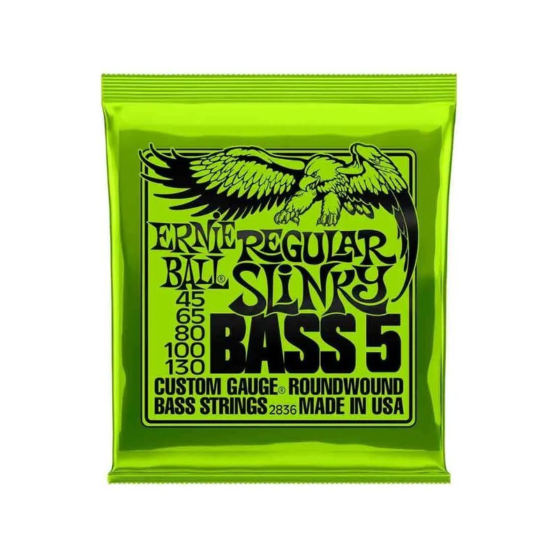 Ernie Ball Ernie Ball Regular Slinky 2836 鎳纏繞 電貝斯五弦套弦 45-130 — 三峽木吉他 / 民謠吉他