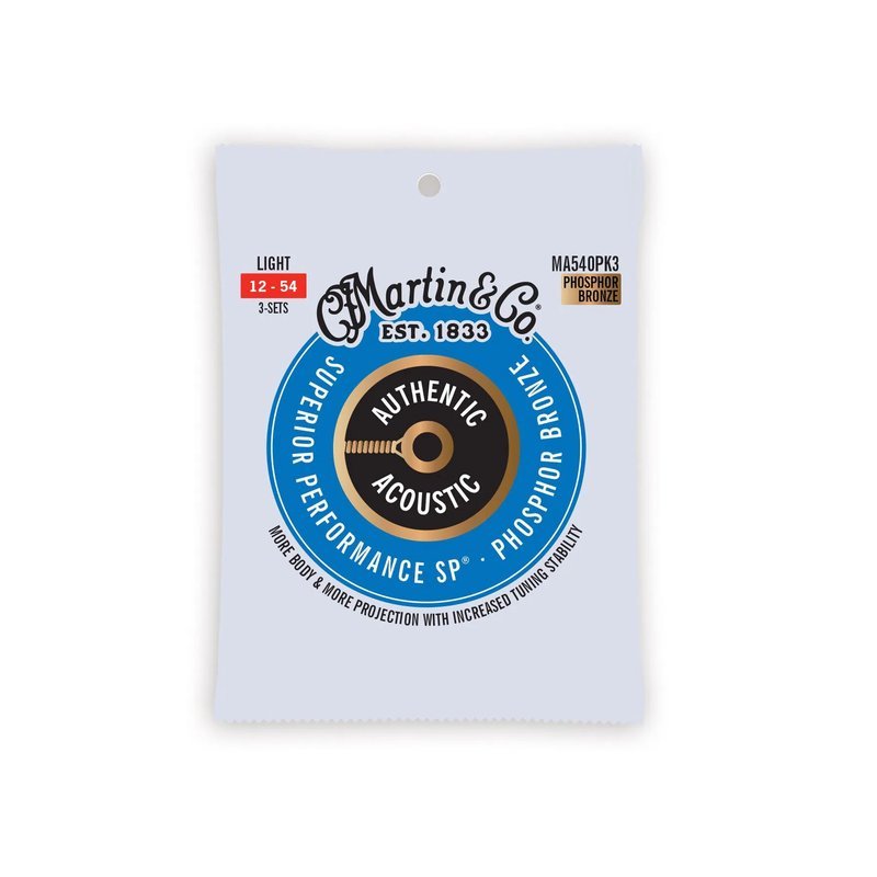 Martin Martin MA540PK3 木吉他弦 12-54 Phosphor Bronze 磷青銅 馬丁弦 三包裝 — 三峽木吉他 / 民謠吉他