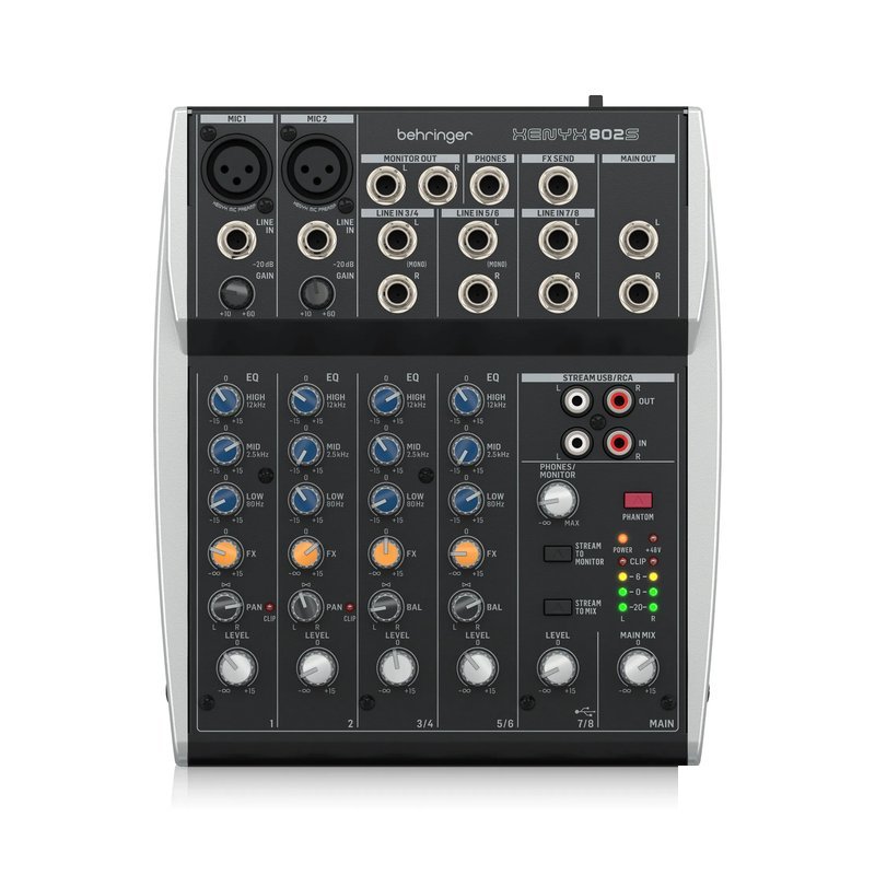 Behringer Behringer XENYX 802S Mixer 8軌 類比混音器 USB錄音介面 內附變壓器 — 三峽錄音