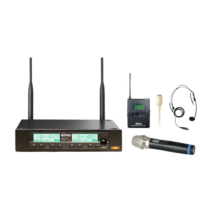 MIPRO Mipro / ACT312 Plus 雙軌無線麥克風傳輸系統(可任選搭配手握/頭戴/領夾式麥克風) — 三峽麥克風