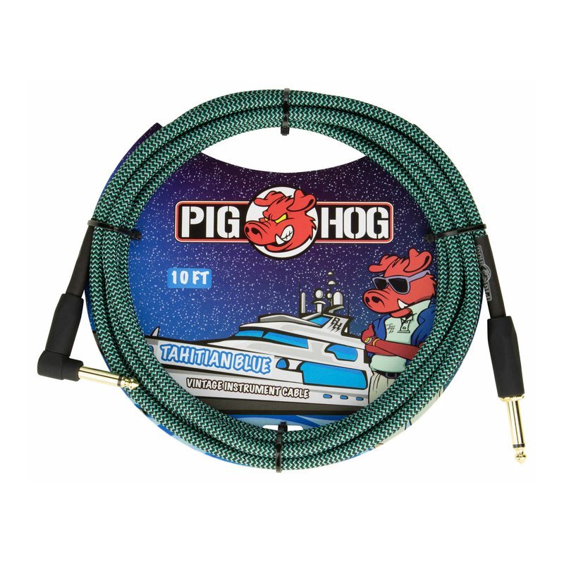 PIG HOG 編織導線 直L頭 OFC無氧銅 墨綠色 Tahitian Blue｜ PCH10TABR(10呎) PIG HOG 編織導線 直L頭 OFC無氧銅 墨綠色 Tahitian Blue｜ PCH10TABR(10呎) / PCH20TABR(20呎) — 三峽導線