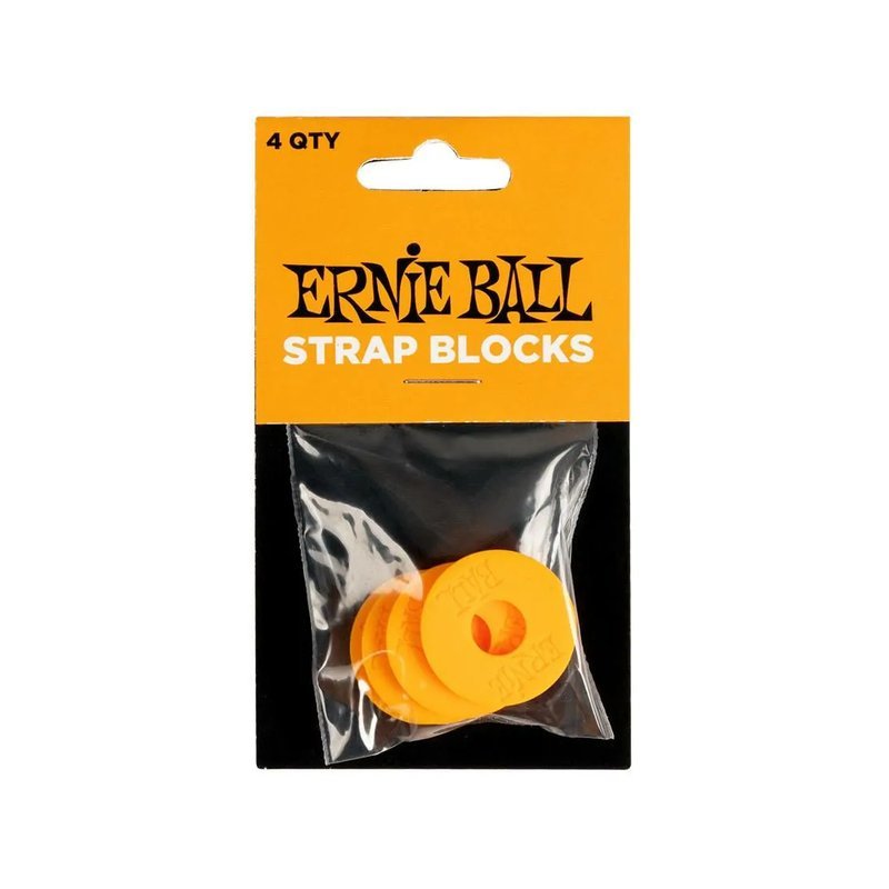 ERNIE ERNIE BALL STRAP BLOCKS 背帶扣 背帶固定環 一組4片/P05621 ORANGE 橘色 — 三峽背帶