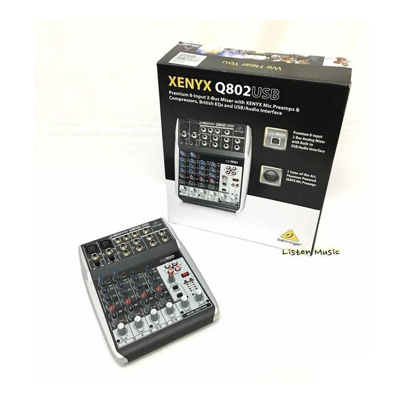 Behringer 耳朵牌 Behringer XENYX Q802USB MIXER 錄音介面 混音器 — 三峽麥克風