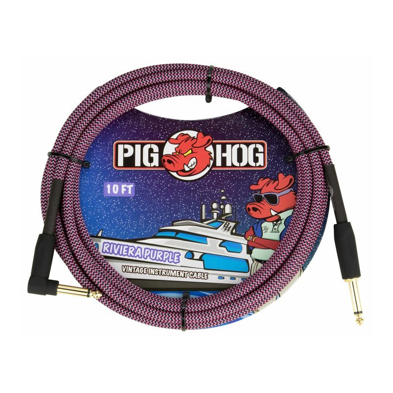 PIG HOG 編織導線 直L頭 OFC無氧銅  淡紫黑色 Riveara Purple｜ PCH10RPPR(10呎) PIG HOG 編織導線 直L頭 OFC無氧銅 淡紫黑色 Riveara Purple｜ PCH10RPPR(10呎) / PCH20RPPR(20呎) — 三峽導線