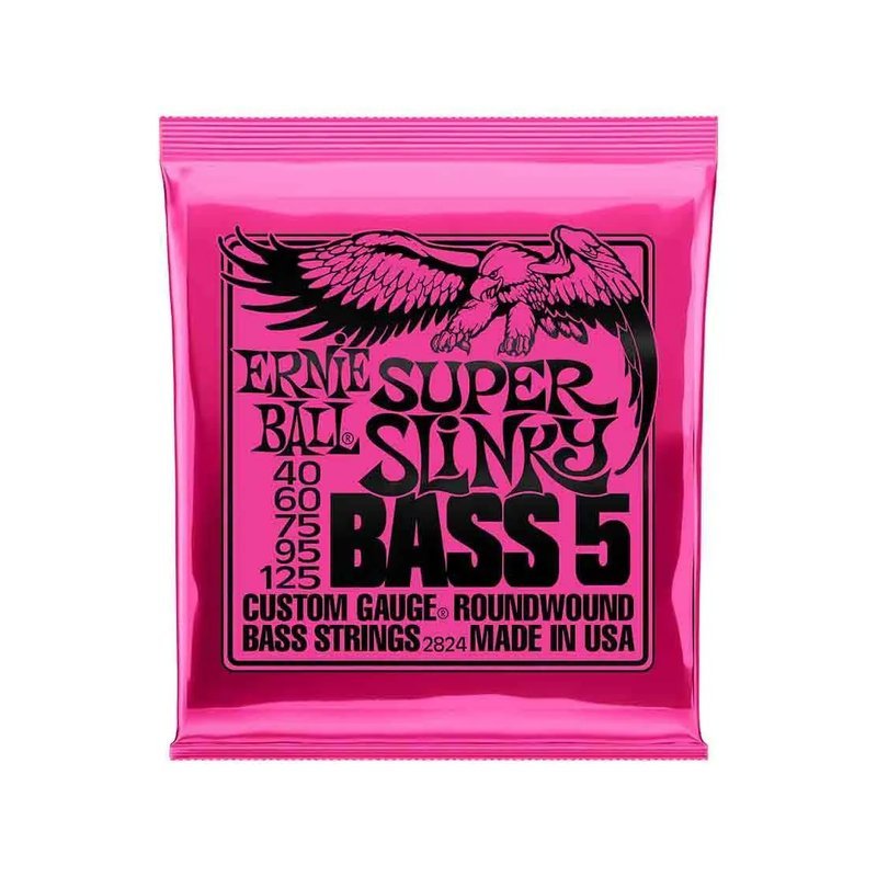 Ernie Ball Ernie Ball Super Slinky 2824 鎳纏繞 電貝斯五弦套弦 40-125 — 三峽木吉他 / 民謠吉他